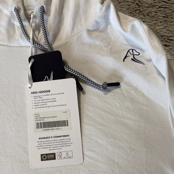Rhoback - Hesi  White Hooded Shirt with Logo - Picture 4 of 5
